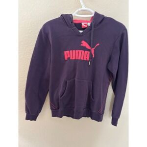 Puma Purple Pink Logo Hoodie Sweatshirt Sport Lifestyle Fleece Size XS
A882